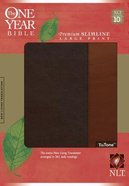 NLT One Year Bible Premium Slimline Large Print Brown/Tan Imitation Leather