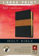 NLT Holy Bible Indexed Personal Size Large Print Edition Black/Tan Stripe (Red Letter Edition) Imitation Leather