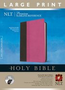 NLT Premium Slimline Reference Bible Large Print Pink/Brown Indexed (Red Letter Edition) Imitation Leather