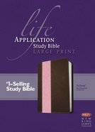 NKJV Life Application Large Print Study Bible Dark Brown/Pink 2nd Edition (Red Letter Edition) Imitation Leather