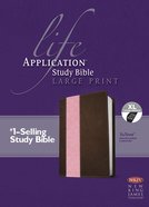 NKJV Life Application Large Print Study Bible Indexed Dark Brown/Pink 2nd Edition (Red Letter Edition) Imitation Leather