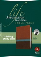 NLT Life Application Study Bible Indexed Large Print Brown Tan Heather Blue (Red Letter Edition) Imitation Leather