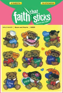 Bears and Hearts (6 Sheets, 78 Stickers) (Stickers Faith That Sticks Series) Bears and Hearts (6 Sheets, 78 Stickers) (Stickers Faith That Sticks Series)