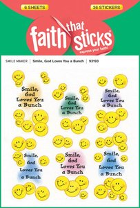 Smile, God Loves You a Bunch (6 Sheets, 36 Stickers) (Stickers Faith That Sticks Series) Smile, God Loves You a Bunch (6 Sheets, 36 Stickers) (Stickers Faith That Sticks Series)