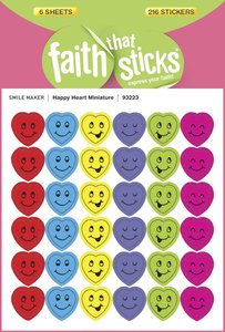 Happy Heart Miniature (6 Sheets, 216 Stickers) (Stickers Faith That Sticks Series) Happy Heart Miniature (6 Sheets, 216 Stickers) (Stickers Faith That Sticks Series)