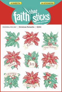 Christmas Poinsettia (6 Sheets, 54 Stickers) (Stickers Faith That Sticks Series) Christmas Poinsettia (6 Sheets, 54 Stickers) (Stickers Faith That Sticks Series)