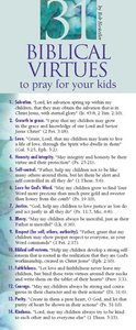31 Biblical Virtues to Pray For Your Kids (Pack Of 50) 31 Biblical Virtues to Pray For Your Kids (Pack Of 50)