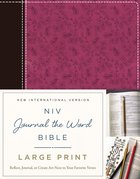NIV Journal the Word Bible Large Print Pink/Brown (Black Letter Edition) Premium Imitation Leather