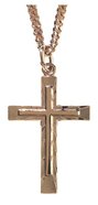 Necklace: Gold Plated Cross Within Cross on 60Cm Gold Plated Chain Jewellery