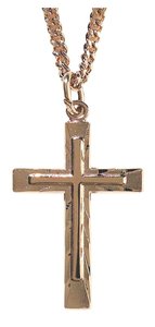 Necklace: Gold Plated Cross Within Cross on 60Cm Gold Plated Chain Necklace: Gold Plated Cross Within Cross on 60Cm Gold Plated Chain
