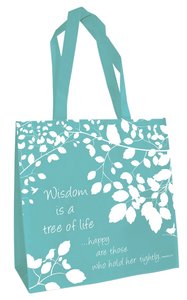 Tote Bag: Wisdom is a Tree of Life... (Teal) Tote Bag: Wisdom is a Tree of Life... (Teal)