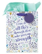 Gift Bag: I Can Do All This Through Him, Floral (Incl Tissue Paper & Gift Tag) Stationery