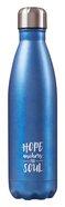 Water Bottle 500ml Stainless Steel: Metallic Blue - Hope Anchors the Soul (Vacuum Sealed) Homeware