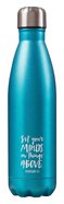 Water Bottle 500ml Stainless Steel: Metallic Green - Set Your Minds on Things Above (Vacuum Sealed) Homeware