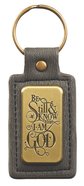 Luxleather Keyring: Be Still & Know That I Am God Saved By Grace (Black/gold) Jewellery
