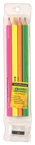 Dry Highlighter Pencil Set With Sharpener: Jumbo Size Dry Highlighter Pencil Set With Sharpener: Jumbo Size