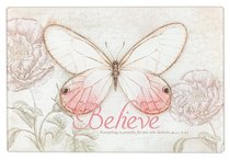 Medium Glass Cutting Board: Believe Butterfly Pink Medium Glass Cutting Board: Believe Butterfly Pink