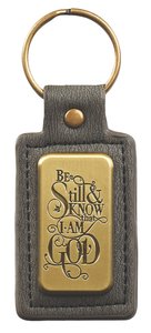 Luxleather Keyring: Be Still & Know That I Am God Saved By Grace (Black/gold) Luxleather Keyring: Be Still & Know That I Am God Saved By Grace (Black/gold)
