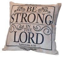 Leather Pillow: Be Strong in the Lord, Ephesians 6:10, 35Cm X 35Cm Leather Pillow: Be Strong in the Lord, Ephesians 6:10, 35Cm X 35Cm