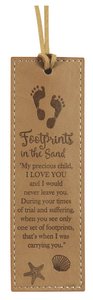Leather Lux Bookmark: Footprints, Tan Leather Lux Bookmark: Footprints, Tan