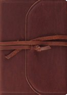 ESV Journaling Bible Interleaved Edition Brown Flap With Strap (Black Letter Edition) Genuine Leather