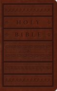 ESV Large Print Personal Size Bible Brown Engraved Mantel Design Red Letter Edition Imitation Leather