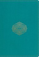ESV Large Print Compact Bible Teal Bouquet Design (Red Letter Edition) Imitation Leather