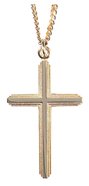 Necklace: Silver and Gold Plated Cross on 60Cm Gold Plated Chain Jewellery
