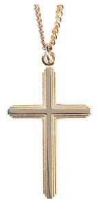 Necklace: Silver and Gold Plated Cross on 60Cm Gold Plated Chain Necklace: Silver and Gold Plated Cross on 60Cm Gold Plated Chain