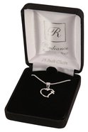 Necklace: Sterling Silver Open Heart With Cross on 45Cm Sterling Silver Chain Jewellery