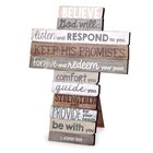 Stacked Wood Cross: Believe, Medium (1 John 5:13) Plaque