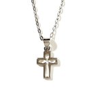 Necklace: Silver Plated Cross With Cutout Cross Pendant on 45Cm Silver Plated Chain Jewellery