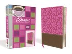 NIV Women's Devotional Bible Large Print Brown/Pink (Black Letter Edition) Premium Imitation Leather