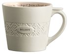 Ceramic Textured Mug: Believe, Creamed/Pale Pink (Phil 1:6 Nrsv) Homeware