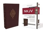 NKJV Deluxe Reference Bible Personal Size Giant Print Burgundy (Red Letter Edition) Premium Imitation Leather