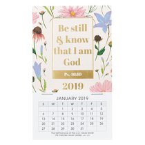 2019 Mini Magnetic Calendar: Be Still & Know That I Am God, Floral 2019 Mini Magnetic Calendar: Be Still & Know That I Am God, Floral
