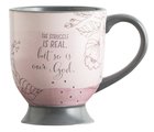 Ceramic Pedestal Mug: The Struggle is Real, But So is Our God, Pink ((In)courage Gift Product Series) Homeware