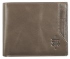Men's Genuine Leather Wallet: John 3:16 Cross, Brown Soft Goods