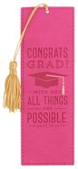 Bookmark: Congrats Grad! Pink Luxleather Imitation Leather