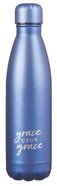 Water Bottle 500ml Stainless Steel: Grace Upon Grace....Blue/Silvr (Vacuum Sealed) Homeware