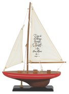 Sailboat: I Can Do All Things (Red & White Stripe) (Acacia Wood/fabric) Wood: Solid