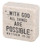 Cast Stone Plaque: Faith Scripture Stone, Cream (Matthew 19:26) Plaque