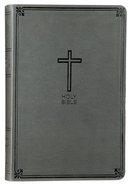 NKJV Value Thinline Bible Large Print Charcoal (Red Letter Edition) Premium Imitation Leather