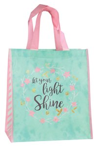 Non-Woven Totebag: Let Your Light Shine (Turquoise/flower Wreath) Non-Woven Totebag: Let Your Light Shine (Turquoise/flower Wreath)