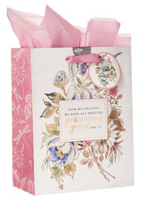Gift Bag Medium: Grace Upon Grace, Floral Gift Bag Medium: Grace Upon Grace, Floral