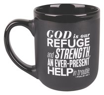 Ceramic Mug: Refuge, Encourage Men Black/White (Psalm 46:1) Ceramic Mug: Refuge, Encourage Men Black/White (Psalm 46:1)