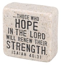 Cast Stone Plaque: Hope Scripture Stone, Cream (Isaiah 40:31) Cast Stone Plaque: Hope Scripture Stone, Cream (Isaiah 40:31)