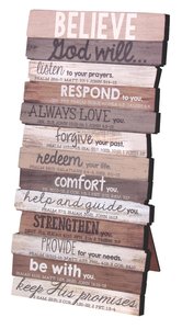 Stacked Word Wall Plaque: Believe, Mdf/Paper, Desktop Stacked Word Wall Plaque: Believe, Mdf/Paper, Desktop