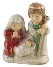 Porcelain Holy Family Colour Glazed Porcelain Holy Family Colour Glazed