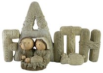 Resin Knitted Finish White/Beige Holy Family: Faith Resin Knitted Finish White/Beige Holy Family: Faith